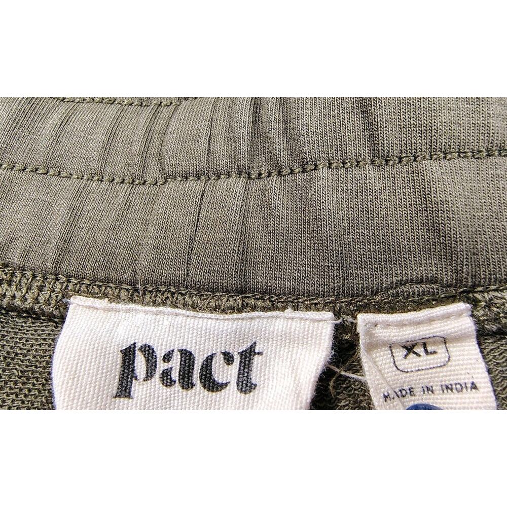 Pact Organic Cotton Jogger Pants Womens XL Olive Green Scrunch Ankle Ethical EUC - Picture 7 of 8